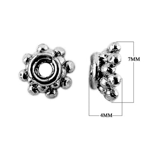 Black Rhodium Overlay Over Copper decorative bead cap handcrafted in India for wholesale jewelry use