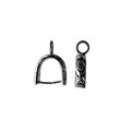 Black Rhodium Overlay Over Copper textured pendant bails handcrafted in India for wholesale jewelry making
