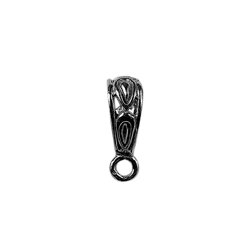 Black Rhodium Overlay Over Copper decorative pendant bail handcrafted in India for wholesale jewelry making