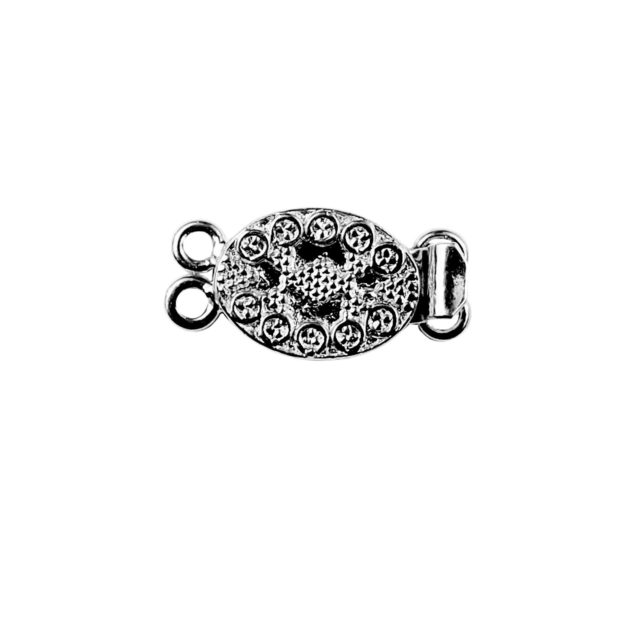 CR-380 Black Rhodium Overlay Multi Strand Clasp With 2 Hole Beads Bali Designs Inc 