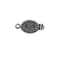 Black Rhodium Overlay Over Copper oval floral textured single strand box clasp handcrafted in India for wholesale jewelry making