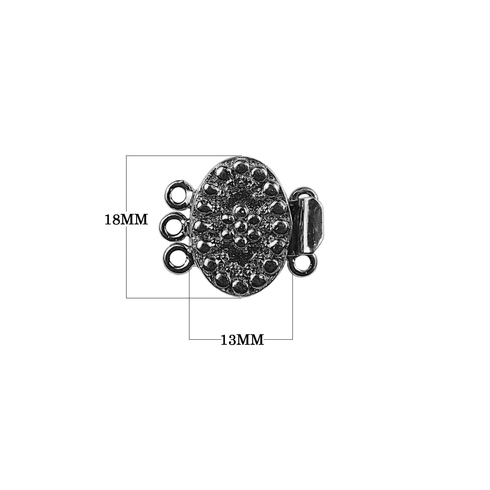 CR-388 Black Rhodium Overlay Multi Strand Clasp With 3 Hole Beads Bali Designs Inc 