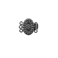 CR-388 Black Rhodium Overlay Multi Strand Clasp With 3 Hole Beads Bali Designs Inc 