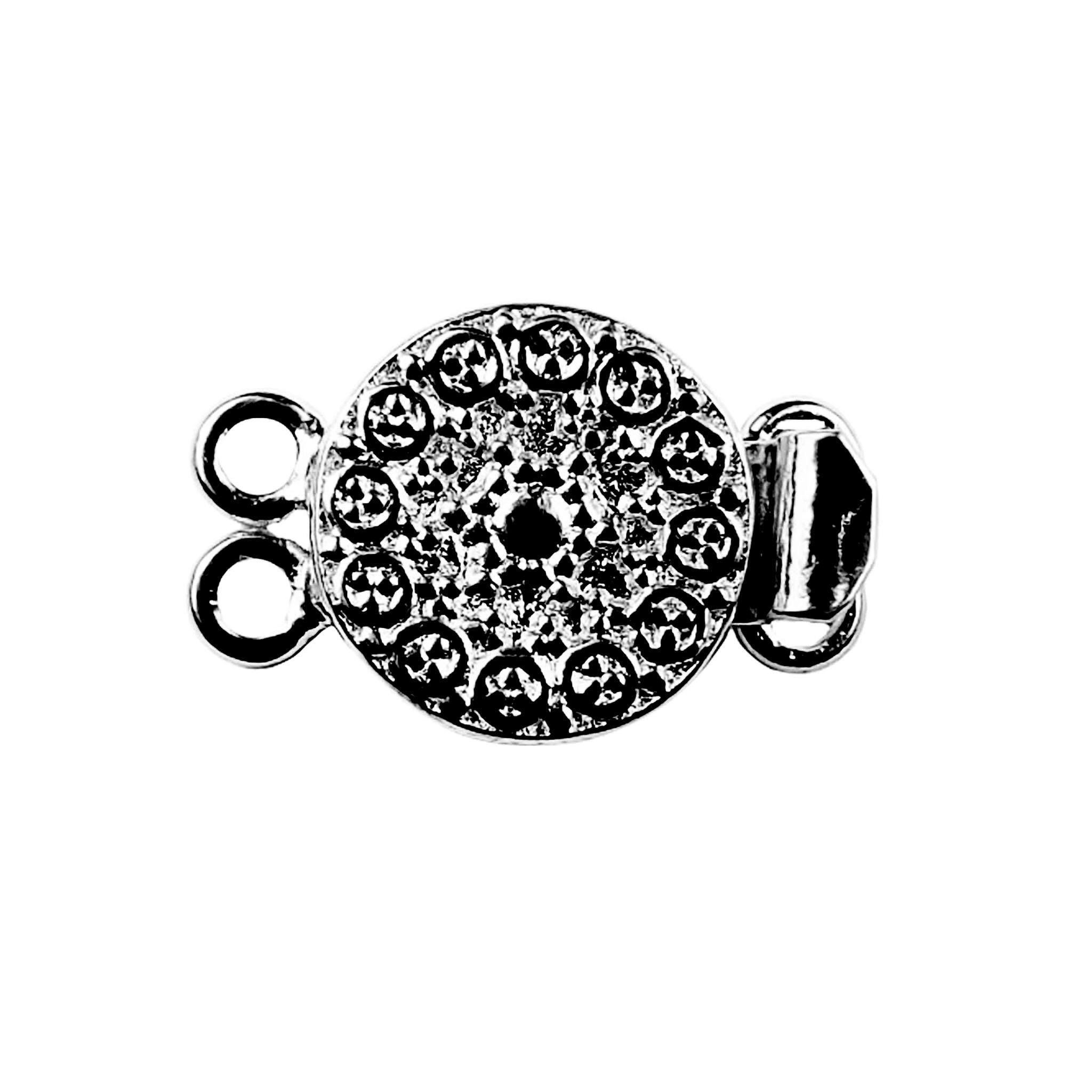 CR-390 Black Rhodium Overlay Multi Strand Clasp With 2 Hole Beads Bali Designs Inc 