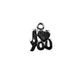 Wholesale black rhodium over copper I Love You heart charm, handcrafted sentiment jewelry finding for bulk jewelry making.