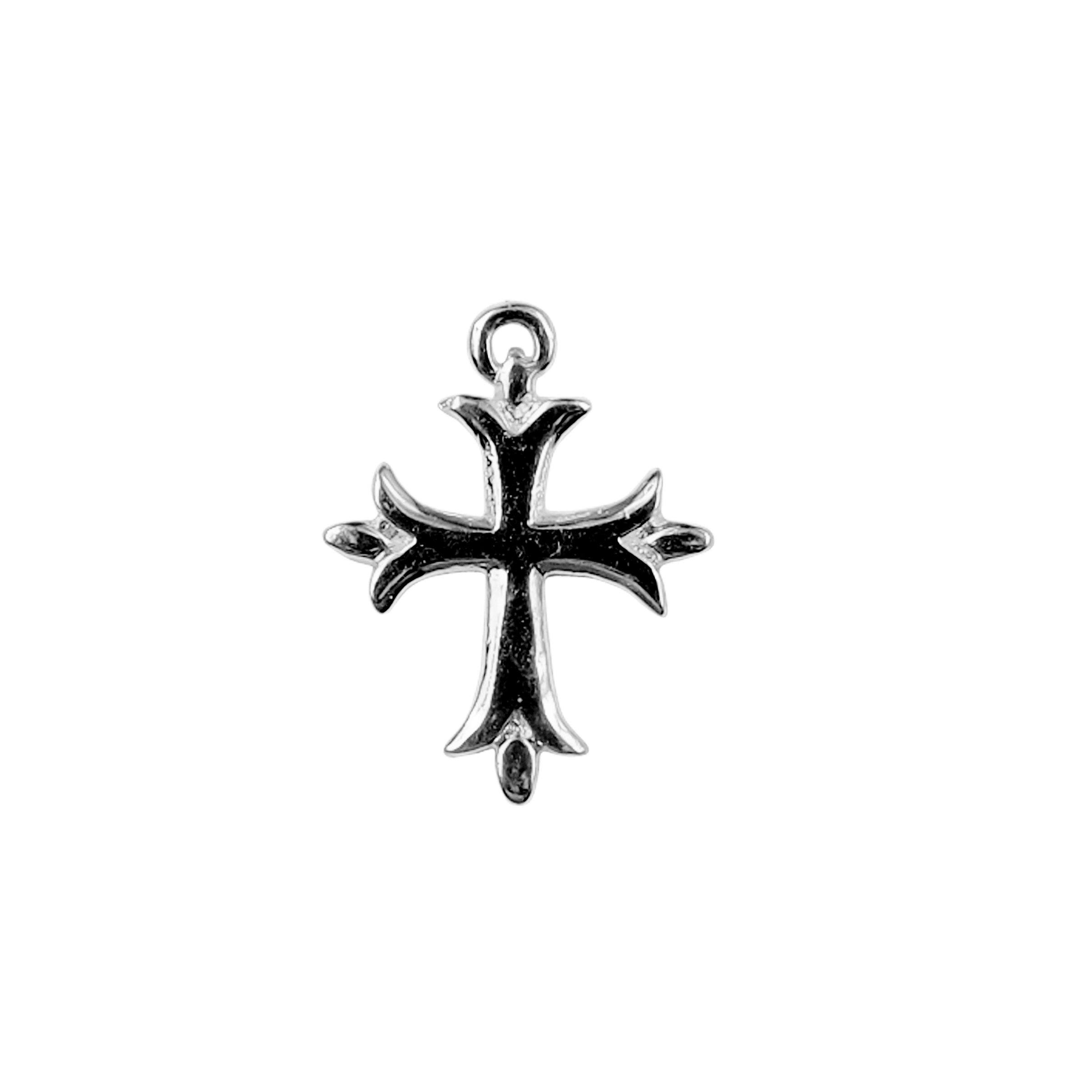 Handcrafted cross pendant made with Black Rhodium Overlay Over Copper, crafted in India for wholesale jewelry making.