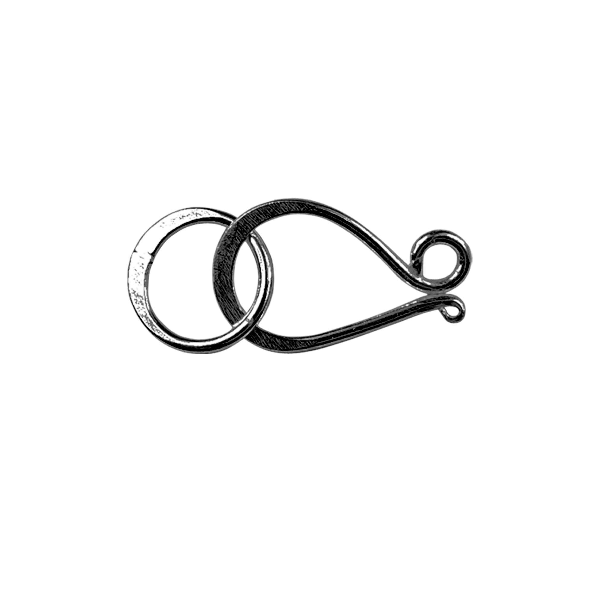 Handcrafted Black Rhodium Overlay Over Copper S-hook clasp with ring for wholesale jewelry manufacturing