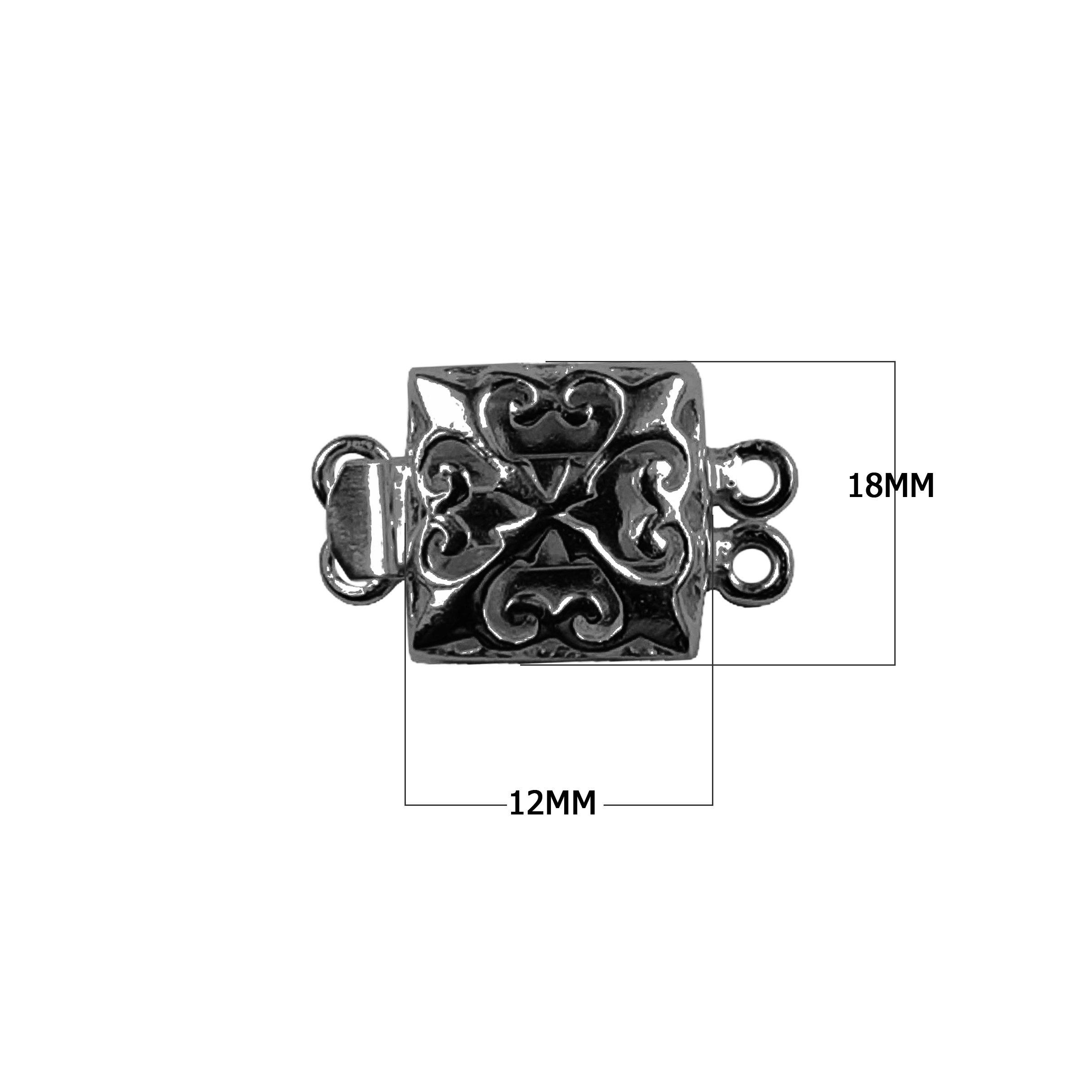 CR-418 Black Rhodium Overlay Multi Strand Clasp With 2 Hole Beads Bali Designs Inc 