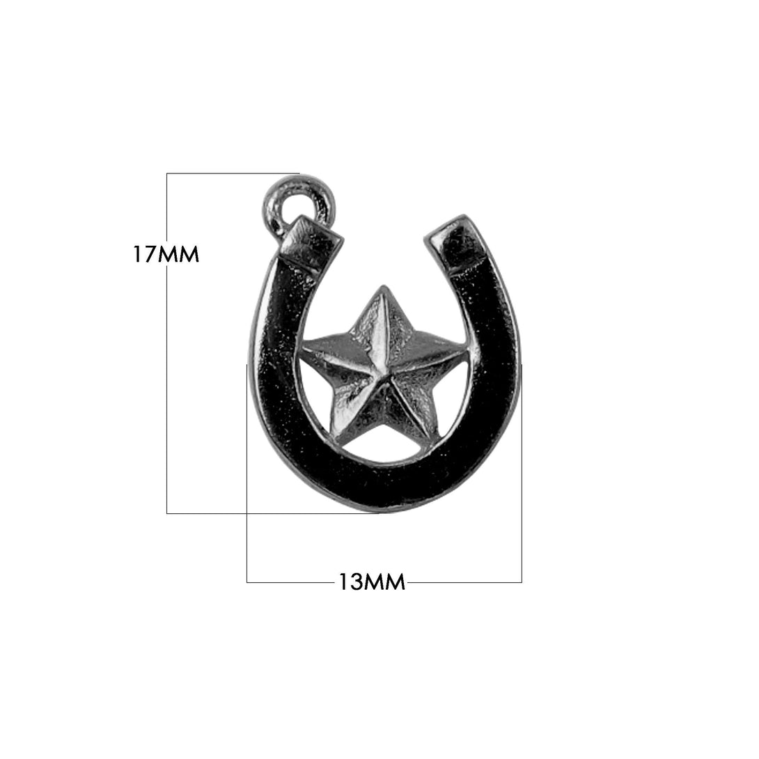 CR-431 Black Rhodium Overlay Small Peace Charm Beads Bali Designs Inc 