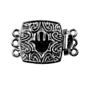 CR-441 Black Rhodium Overlay Multi Strand Clasp With 3 Holes Beads Bali Designs Inc 