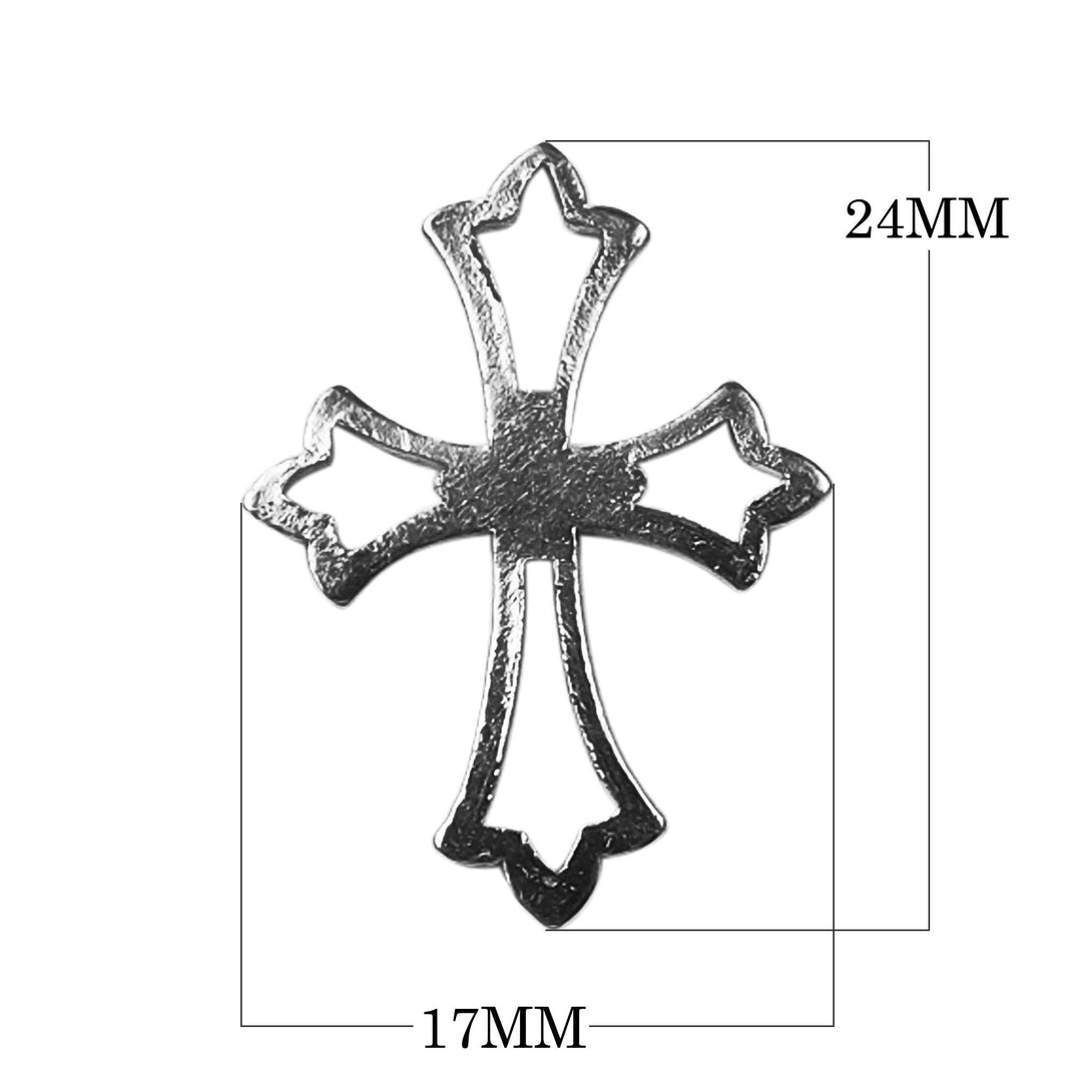 CR-451 Black Rhodium Overlay Cross Charm Beads Bali Designs Inc 