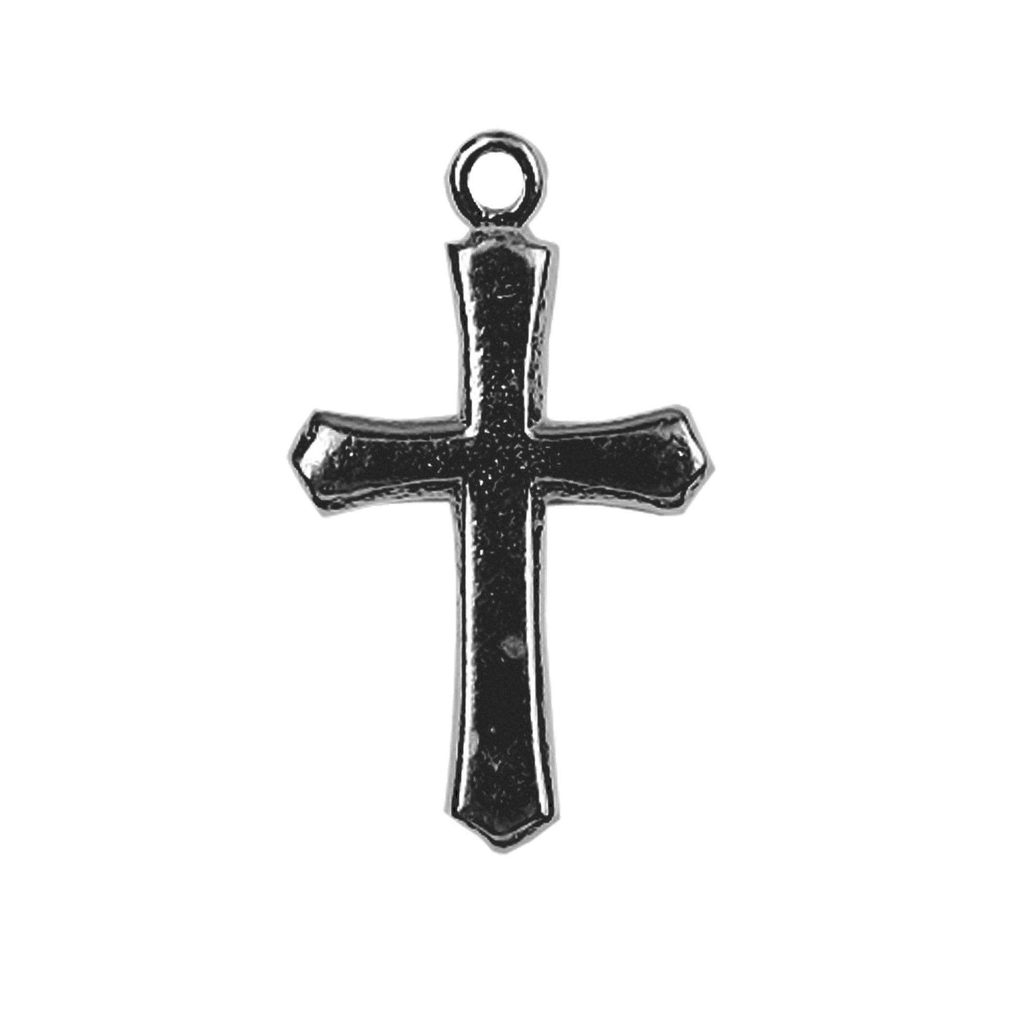 CR-456 Black Rhodium Overlay Cross Charm Beads Bali Designs Inc 