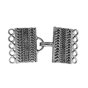 CR-470 Black Rhodium Overlay Multi Strand Clasp With 5 Holes Beads Bali Designs Inc 