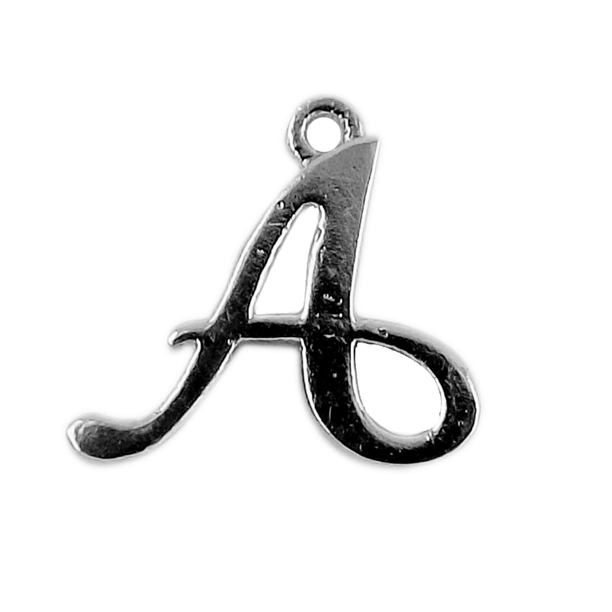 CR-472 Black Rhodium Overlay Alphabet 'A' Charm Beads Bali Designs Inc 