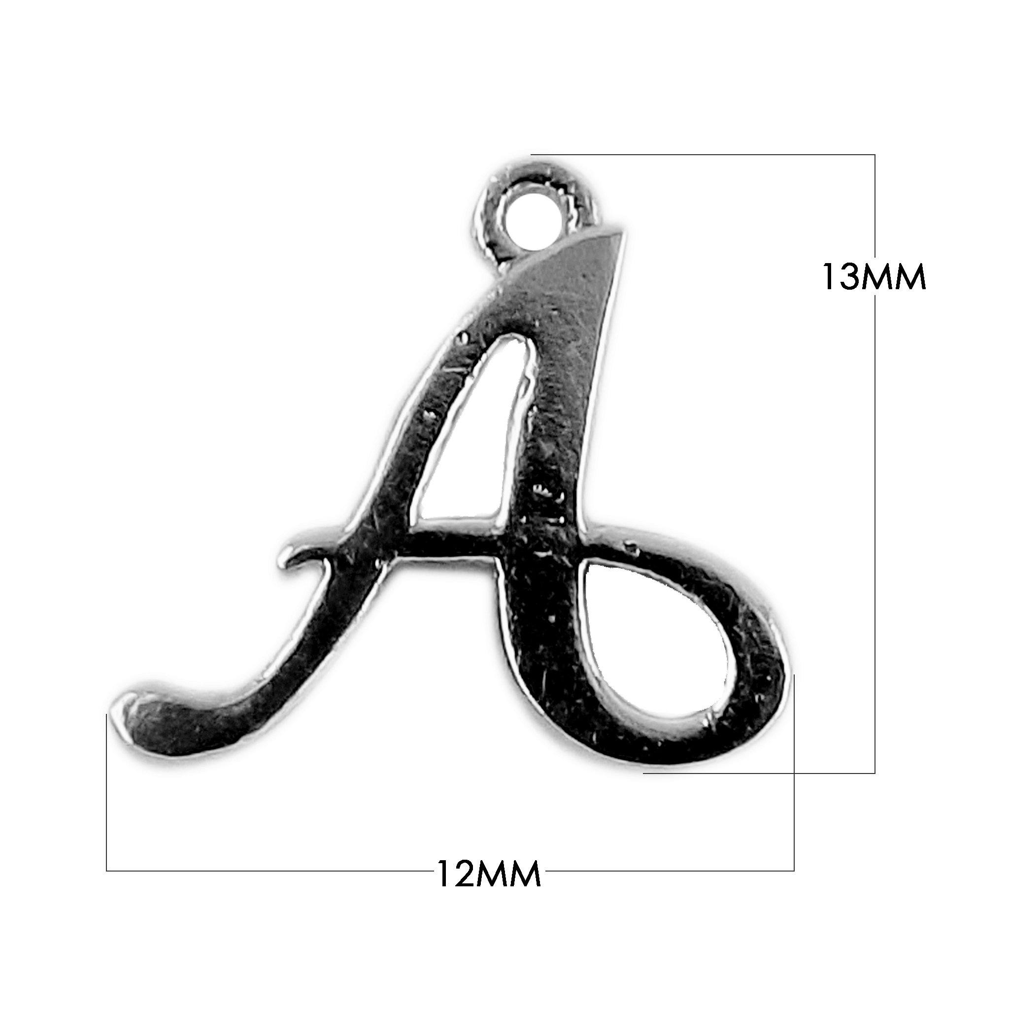 CR-472 Black Rhodium Overlay Alphabet 'A' Charm Beads Bali Designs Inc 