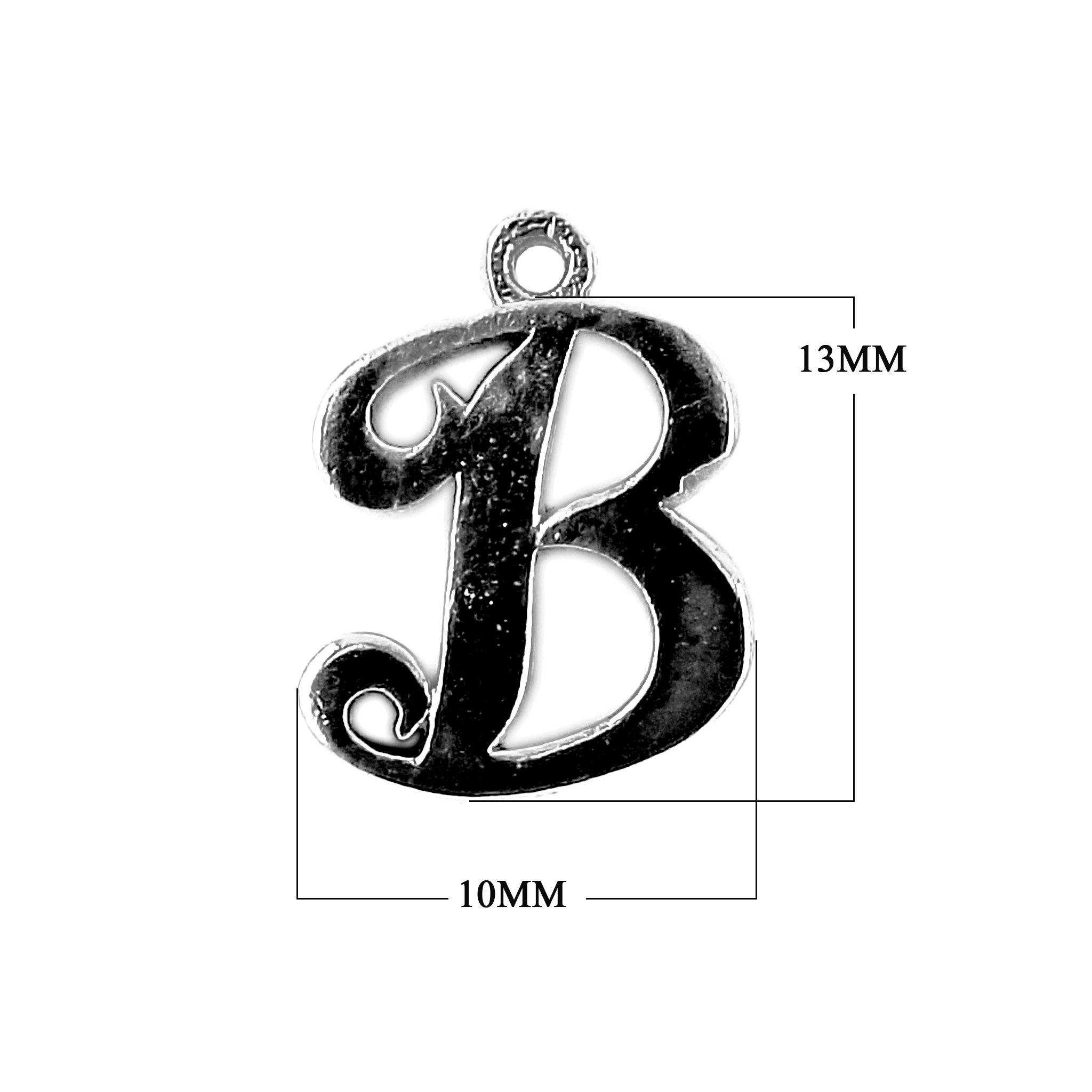 CR-473 Black Rhodium Overlay Alphabet 'B' Charm Beads Bali Designs Inc 