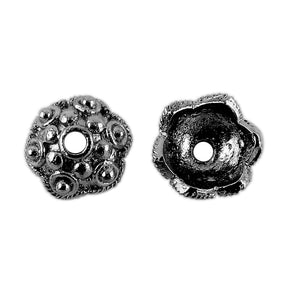 CR-474 Black Rhodium Overlay Bead Cap Beads Bali Designs Inc 