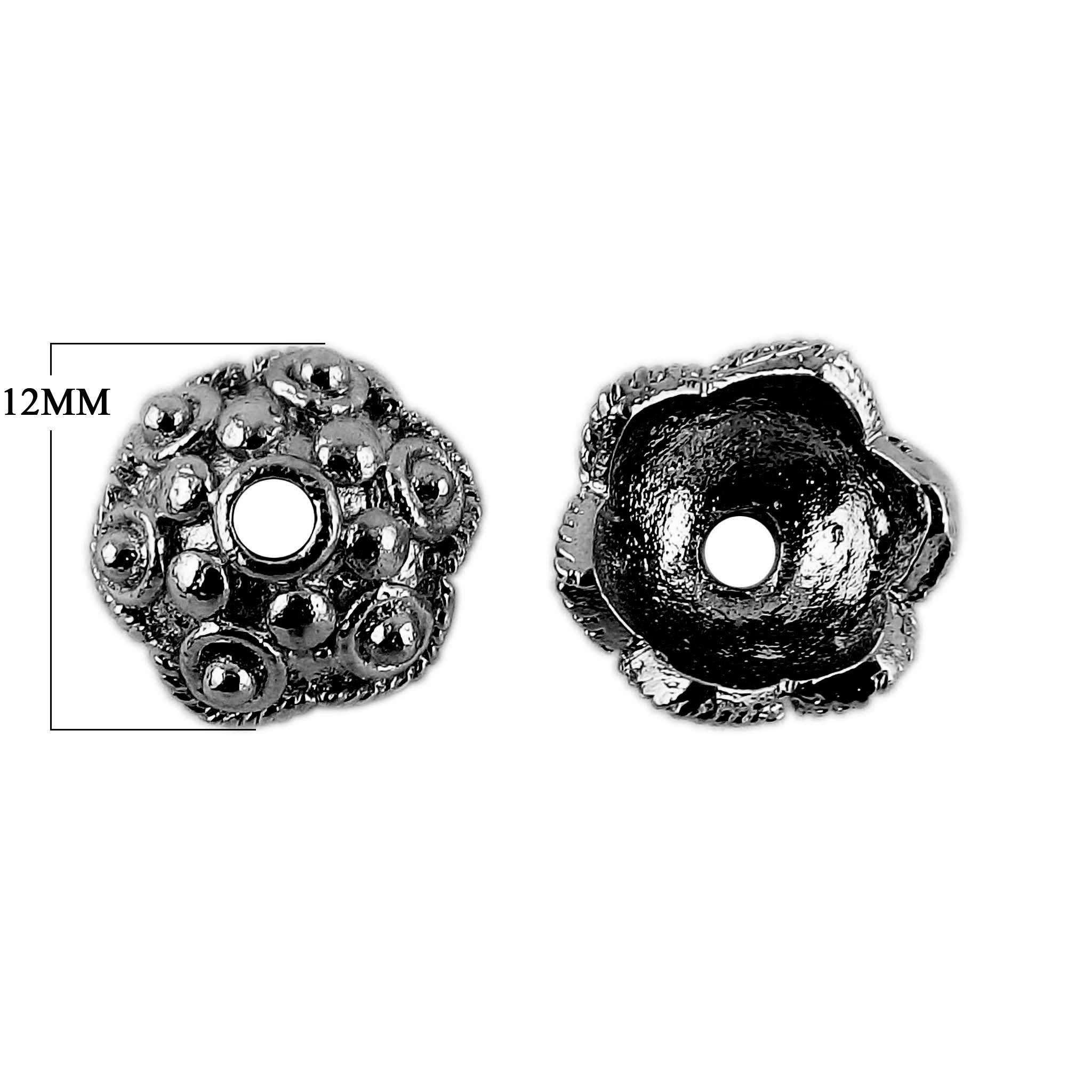 CR-474 Black Rhodium Overlay Bead Cap Beads Bali Designs Inc 