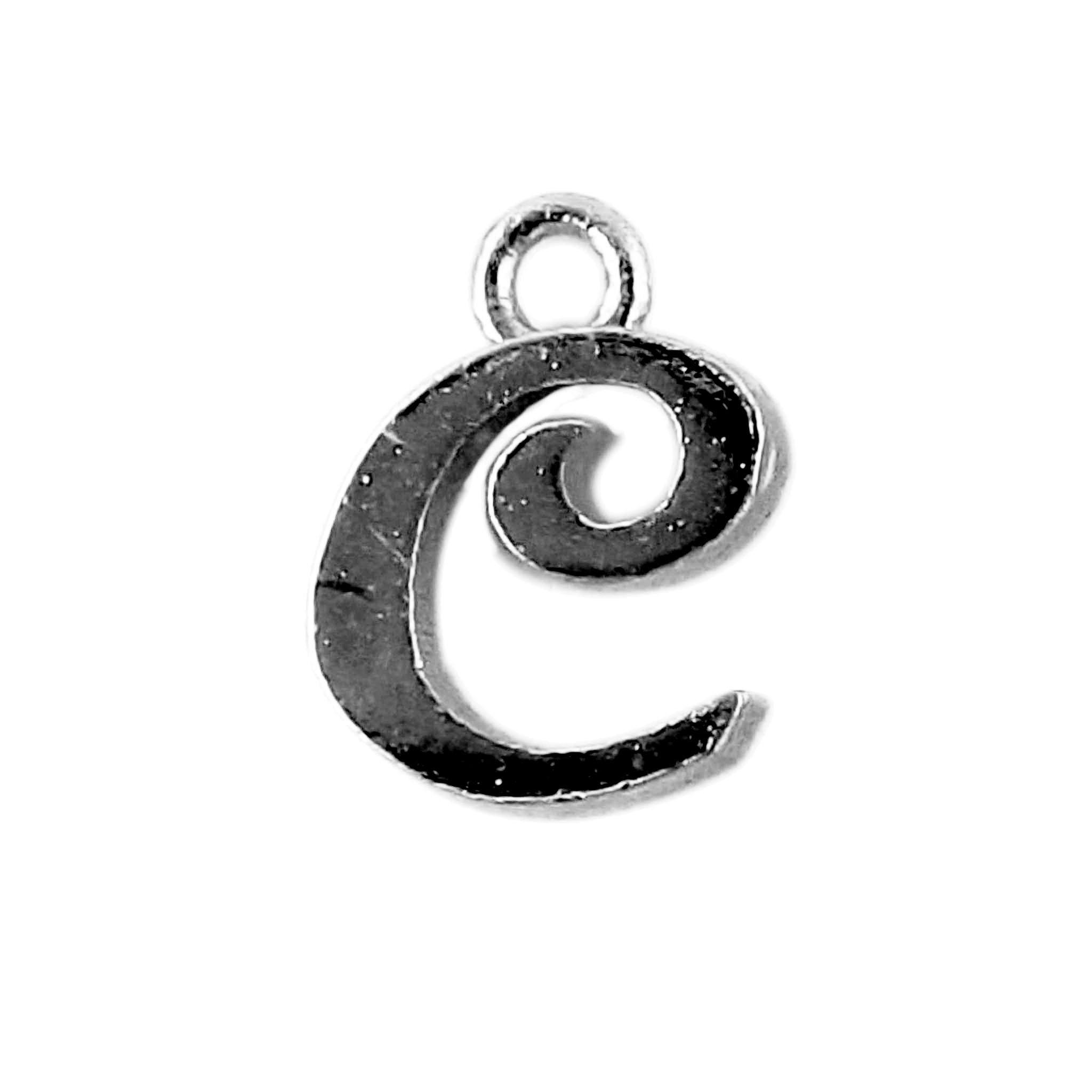 CR-475 Black Rhodium Overlay Alphabet 'C' Charm Beads Bali Designs Inc 