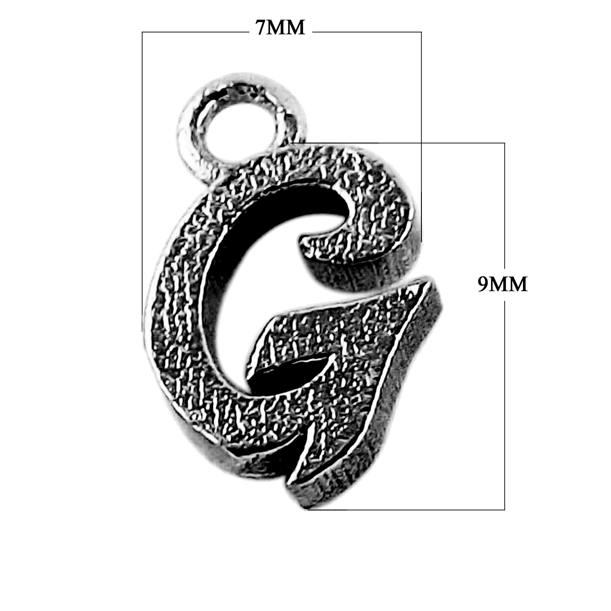 CR-479 Black Rhodium Overlay Alphabet 'G' Charm Beads Bali Designs Inc 