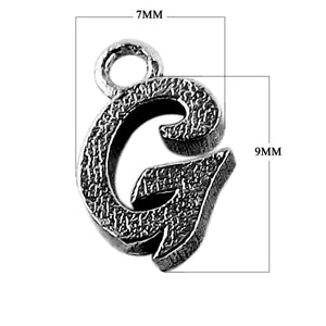 CR-479 Black Rhodium Overlay Alphabet 'G' Charm Beads Bali Designs Inc 