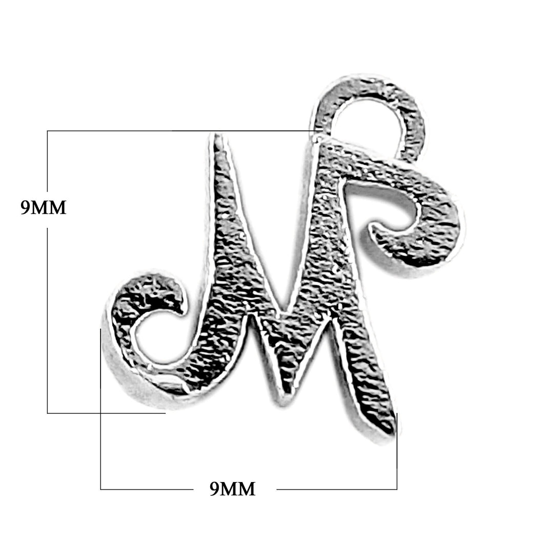 CR-485 Black Rhodium Overlay Alphabet 'M' Charm Beads Bali Designs Inc 