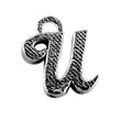 CR-493 Black Rhodium Overlay Alphabet 'U' Charm Beads Bali Designs Inc 