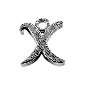 CR-496 Black Rhodium Overlay Alphabet 'X' Charm Beads Bali Designs Inc 