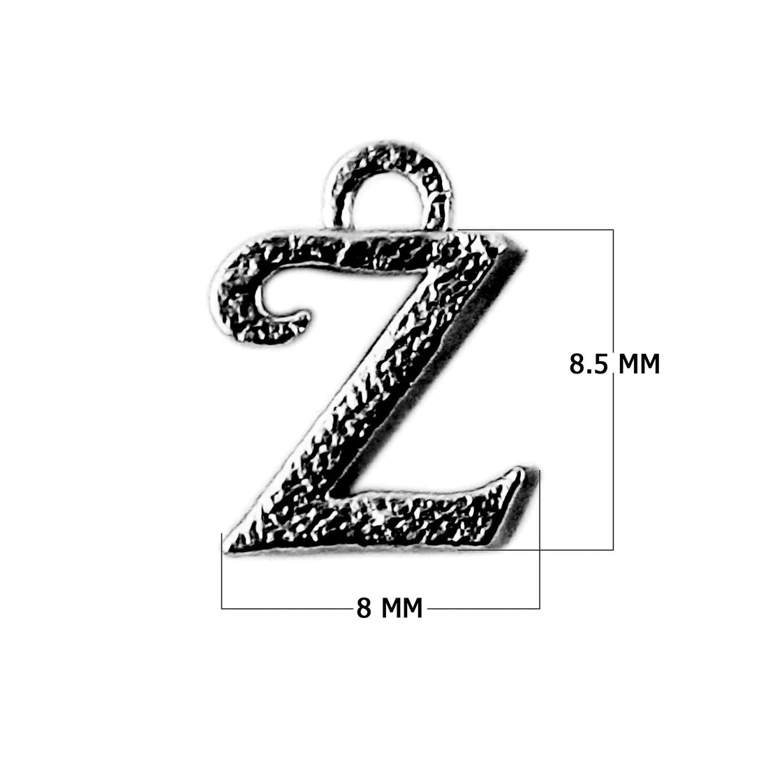 CR-498 Black Rhodium Overlay Alphabet 'Z' Charm Beads Bali Designs Inc 