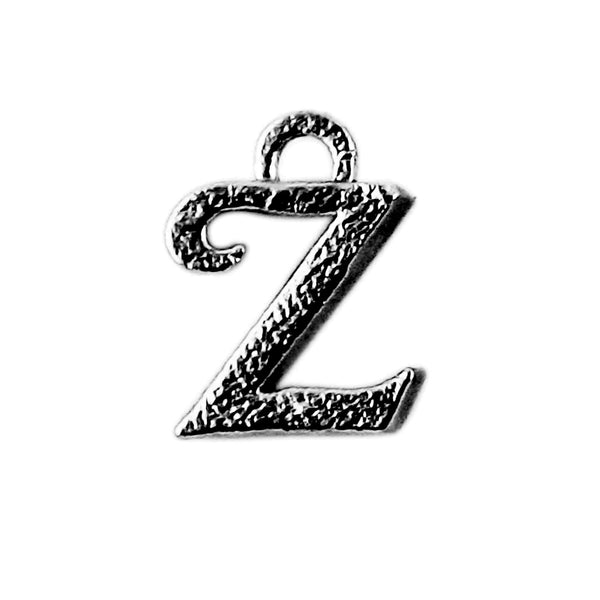 CR-498 Black Rhodium Overlay Alphabet 'Z' Charm Beads Bali Designs Inc 