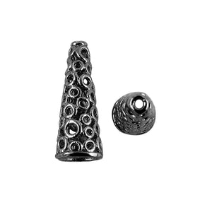 CR-503 Black Rhodium Overlay Cone Beads Bali Designs Inc 