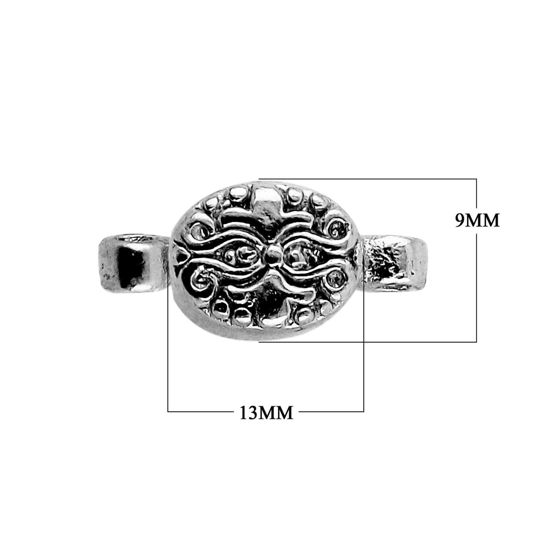 CR-504 Black Rhodium Overlay Oval Shape Designer Magnetic Clasps Beads Bali Designs Inc 
