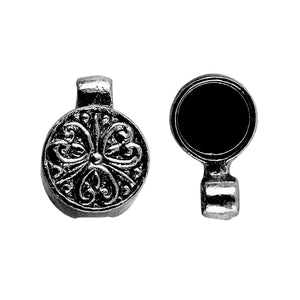 CR-505 Black Rhodium Overlay Round Shape Designer Magnetic Clasps Beads Bali Designs Inc 
