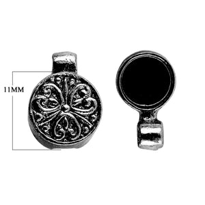 CR-505 Black Rhodium Overlay Round Shape Designer Magnetic Clasps Beads Bali Designs Inc 