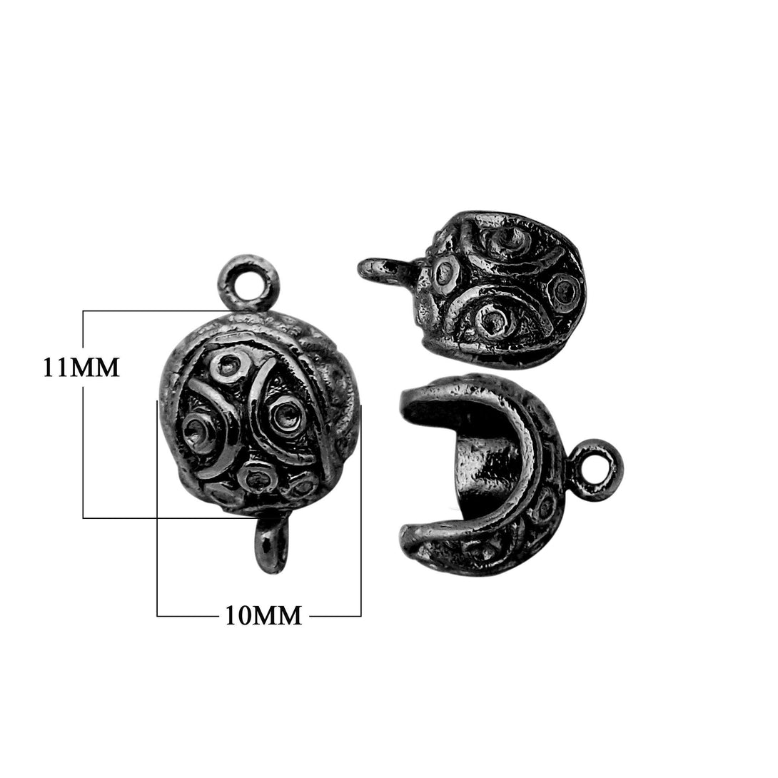 CR-506 Black Rhodium Overlay Small Ball Shape Designer Magnetic Clasps Beads Bali Designs Inc 