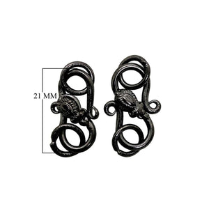 CR-527 Black Rhodium Overlay ''S'' Hook Beads Bali Designs Inc 