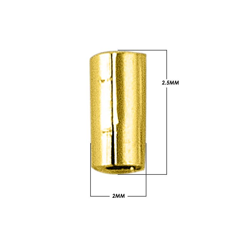 CRG-100-2.5MM 18K Gold Overlay Crimp Bead Beads Bali Designs Inc 