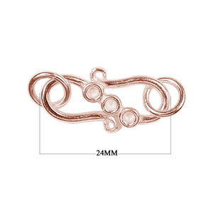 Rose Gold Overlay Over Copper “S” hook clasp with polished finish supplied in sets, designed for wholesale jewelry manufacturing and secure professional fastening applications