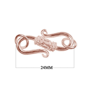 Rose Gold Overlay Over Copper decorative “S” hook clasp with polished finish supplied in pairs, designed for wholesale jewelry manufacturing and secure professional fastening use