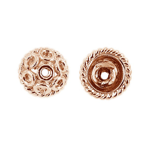 Rose Gold Overlay Over Copper decorative bead cap with polished finish supplied in sets, designed for wholesale jewelry manufacturing and professional bead finishing applications