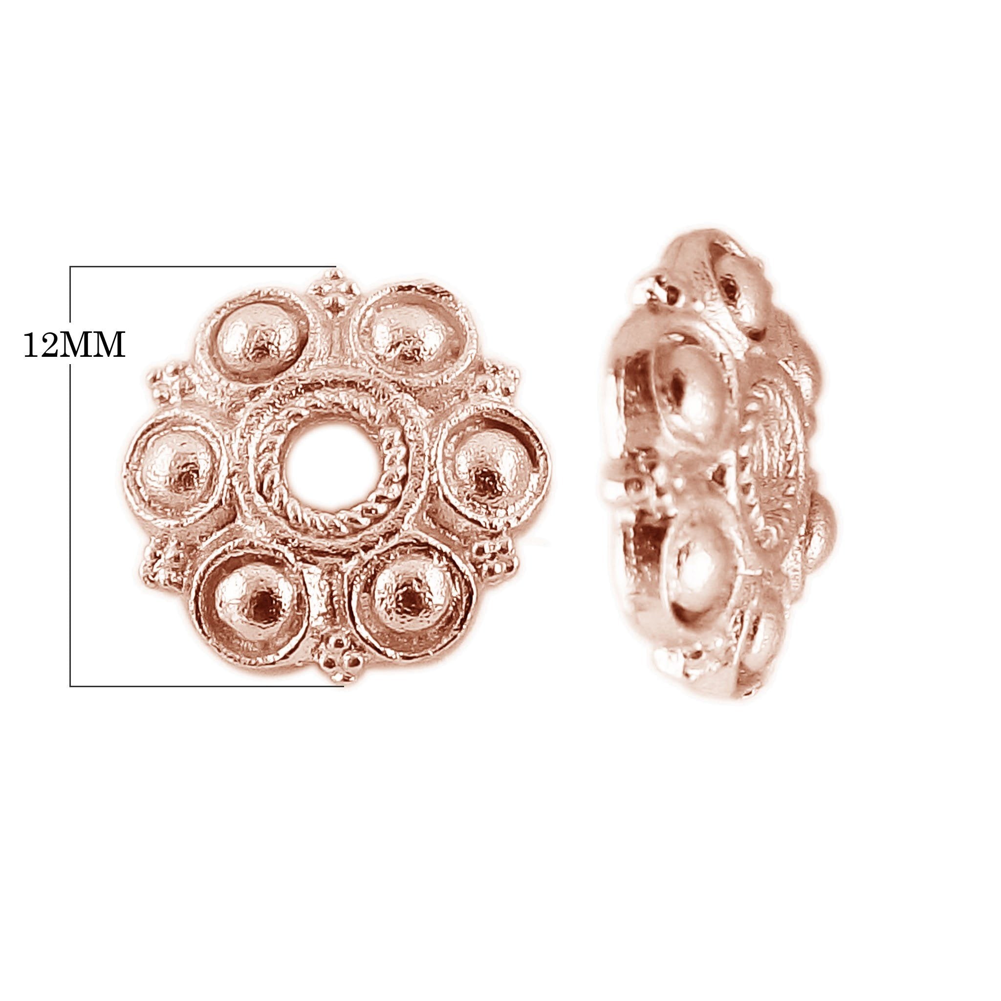 CRG-141 Rose Gold Overlay Bead Cap Beads Bali Designs Inc 