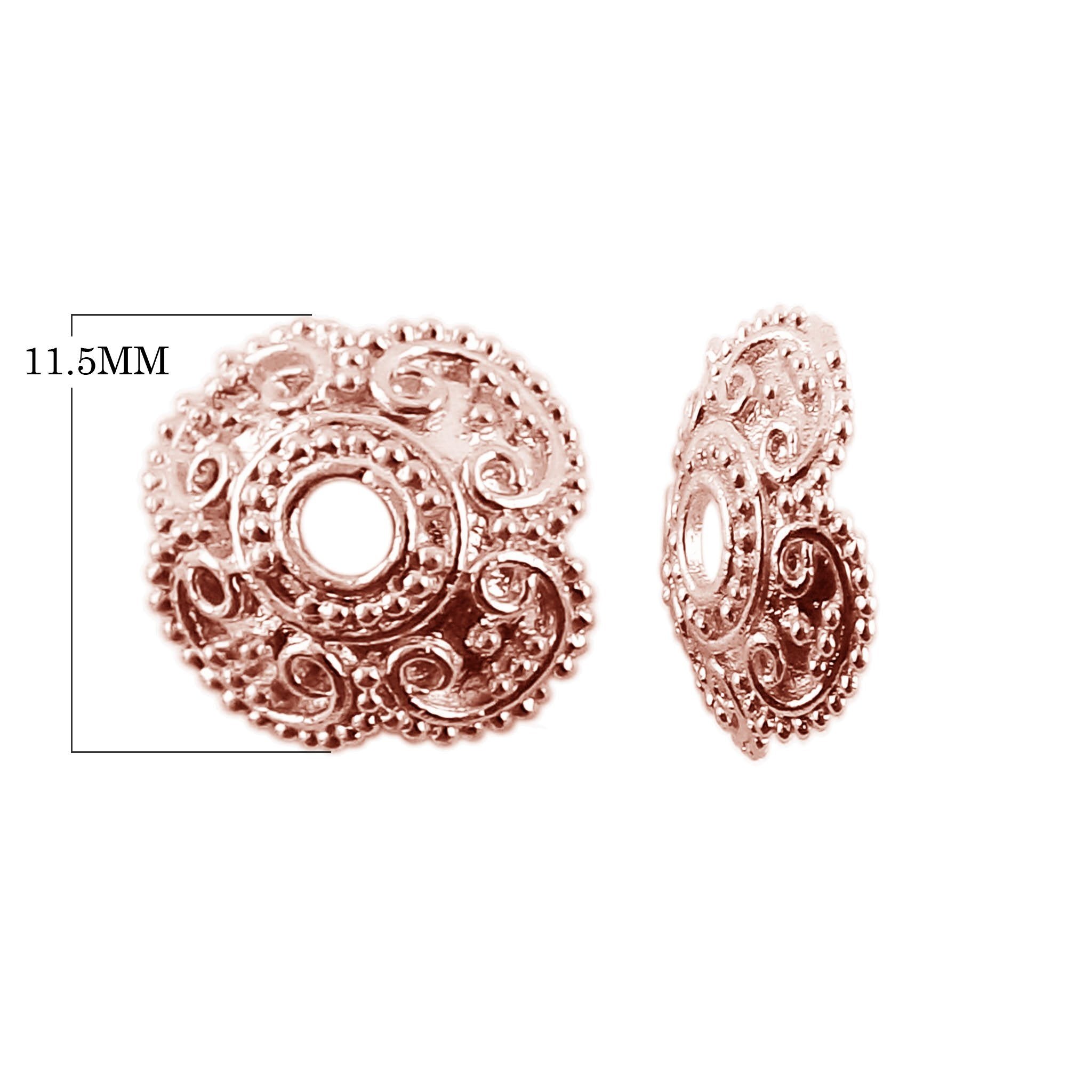 CRG-145 Rose Gold Overlay Bead Cap Beads Bali Designs Inc 