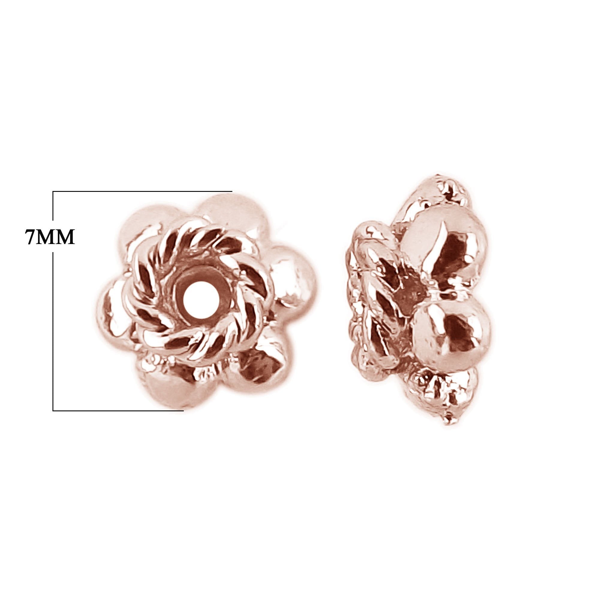 CRG-153-7MM Rose Gold Overlay Bead Cap Beads Bali Designs Inc 