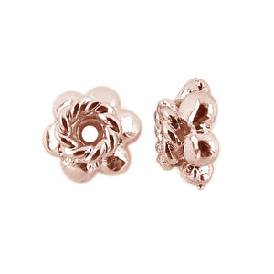 CRG-153-7MM Rose Gold Overlay Bead Cap Beads Bali Designs Inc 