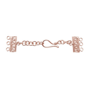 CRG-179-3H Rose Gold Overlay Multi Strand Clasp With 3 Holes Beads Bali Designs Inc 