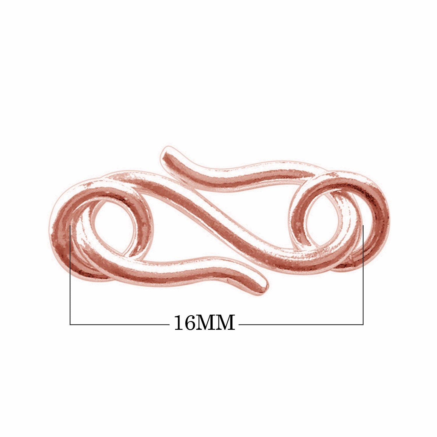 CRG-186-16MM Rose Gold Overlay ''S'' Hook Beads Bali Designs Inc 