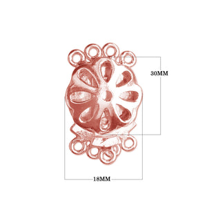 CRG-195 Rose Gold Overlay Multi Strand Clasp With 4 Holes Beads Bali Designs Inc 