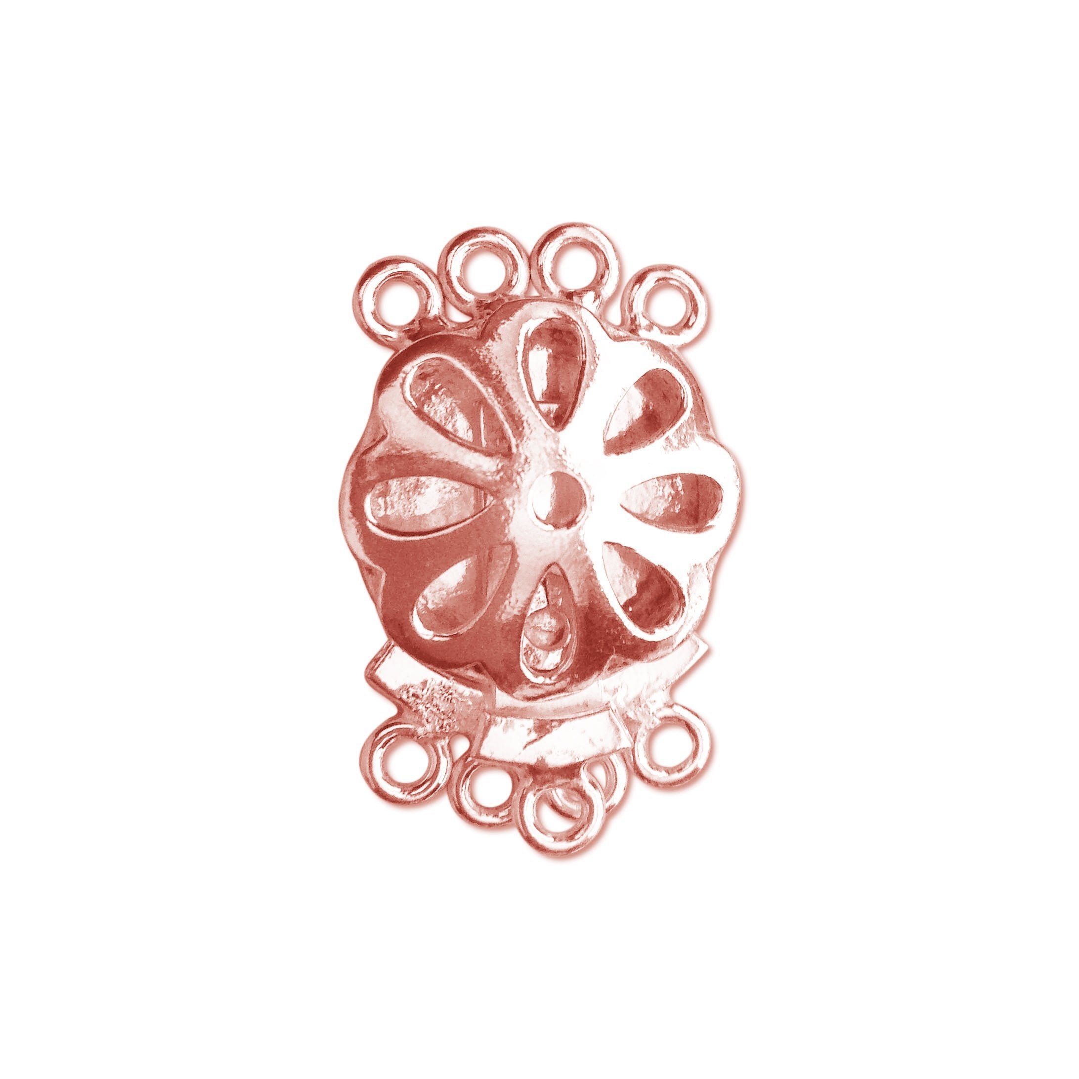 CRG-195 Rose Gold Overlay Multi Strand Clasp With 4 Holes Beads Bali Designs Inc 