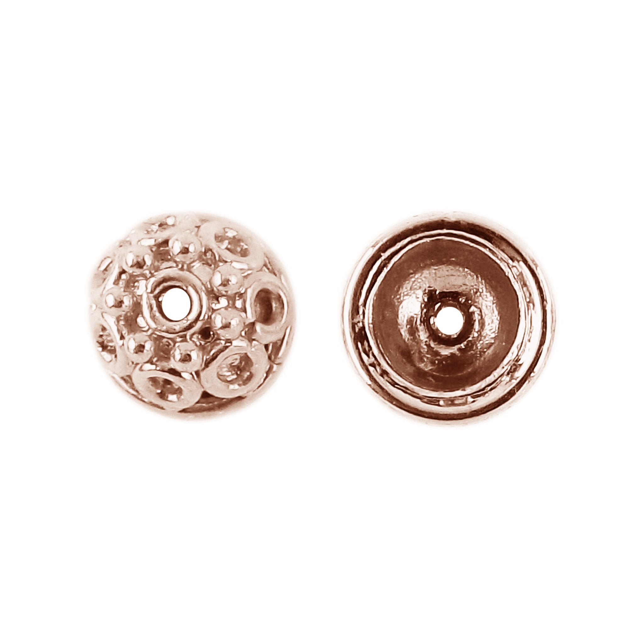 CRG-199 Rose Gold Overlay Bead Cap Beads Bali Designs Inc 