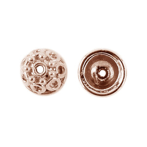 Rose Gold Overlay Over Copper Bead Cap Wholesale Jewelry Component from India for Bulk Supply, Manufacturing Units, and Professional Jewelry Makers